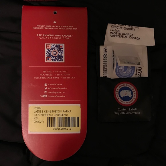 Canada Goose Women XS Kensington Parka Bordeaux Red - Picture 2 of 11